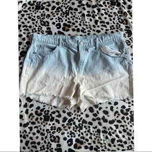 Light wash denim ombré shorts